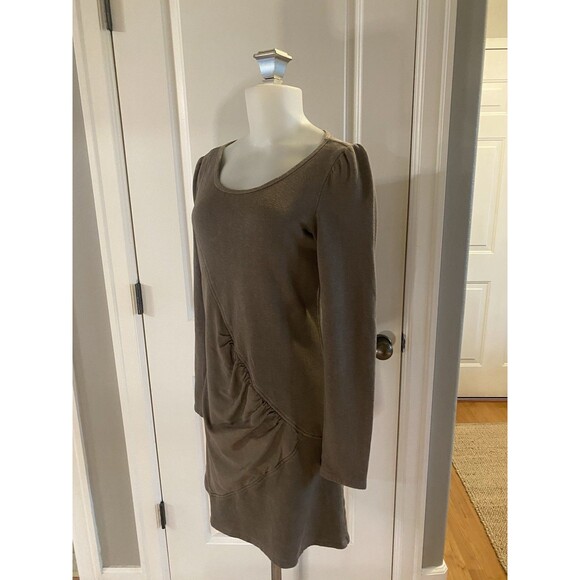 Prairie Underground Long Sleeve Ruched Dress Size Small Olive Lagenlook - Picture 4 of 11